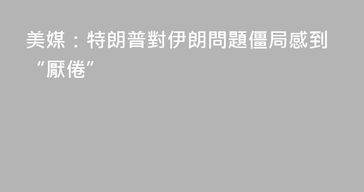 美媒：特朗普對伊朗問題僵局感到“厭倦”