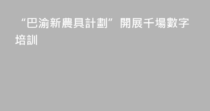 “巴渝新農具計劃”開展千場數字培訓