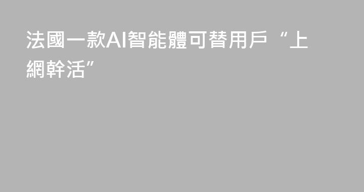 法國一款AI智能體可替用戶“上網幹活”