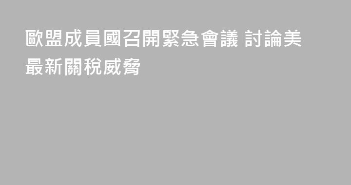 歐盟成員國召開緊急會議 討論美最新關稅威脅