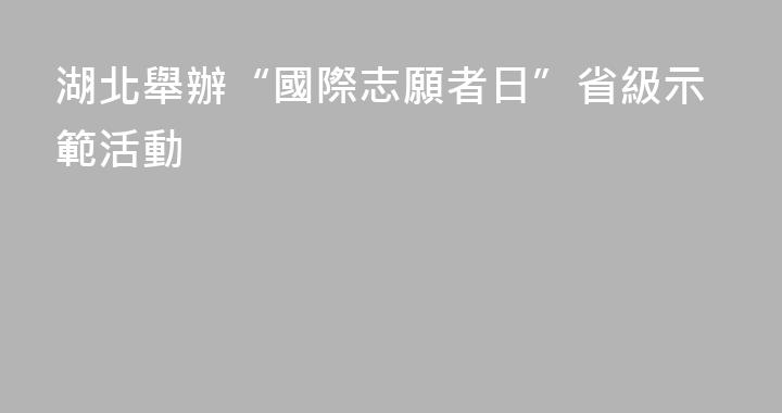 湖北舉辦“國際志願者日”省級示範活動