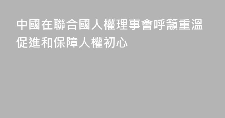 中國在聯合國人權理事會呼籲重溫促進和保障人權初心