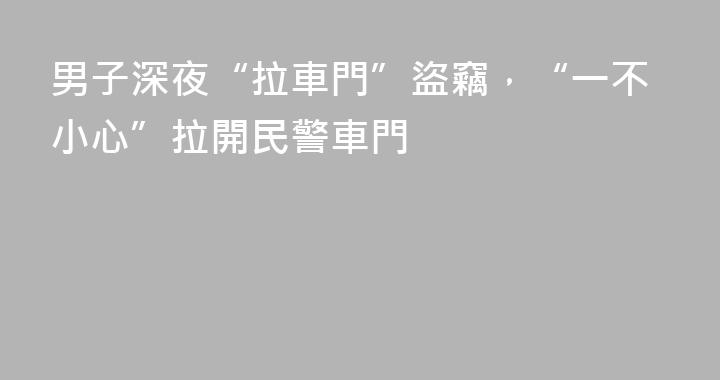 男子深夜“拉車門”盜竊，“一不小心”拉開民警車門