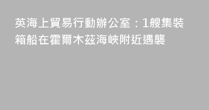 英海上貿易行動辦公室：1艘集裝箱船在霍爾木茲海峽附近遇襲