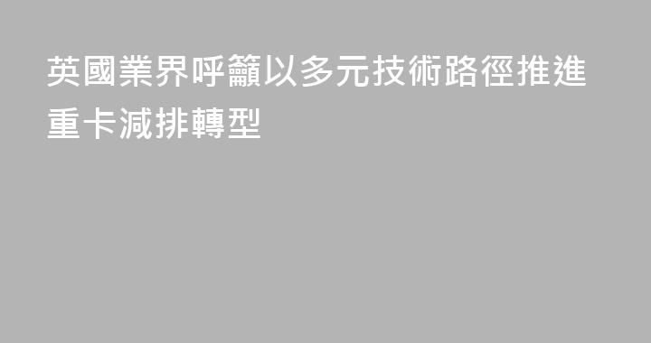 英國業界呼籲以多元技術路徑推進重卡減排轉型