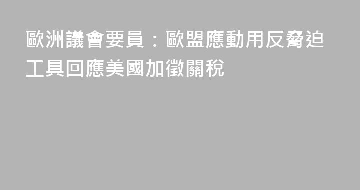 歐洲議會要員：歐盟應動用反脅迫工具回應美國加徵關稅