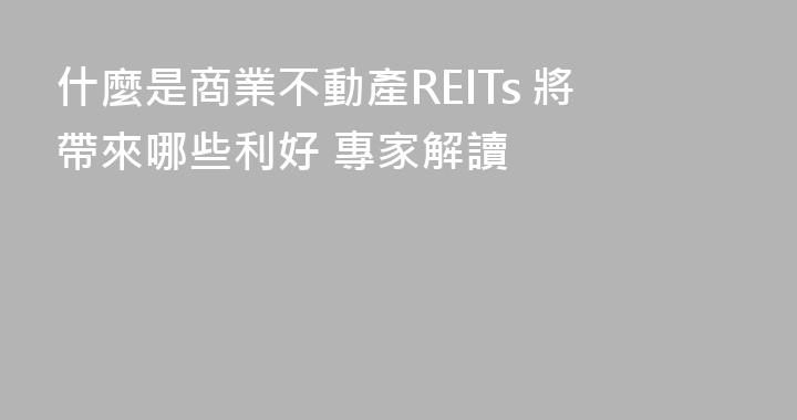 什麼是商業不動產REITs 將帶來哪些利好 專家解讀