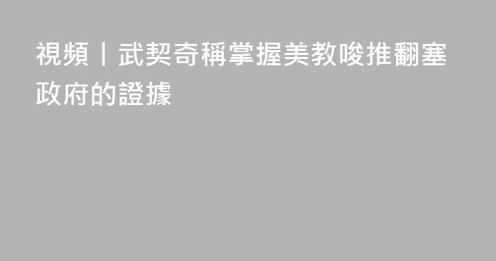 視頻丨武契奇稱掌握美教唆推翻塞政府的證據