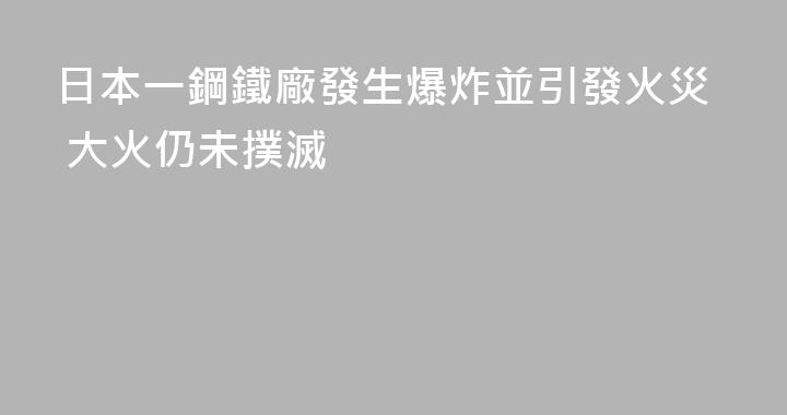 日本一鋼鐵廠發生爆炸並引發火災 大火仍未撲滅