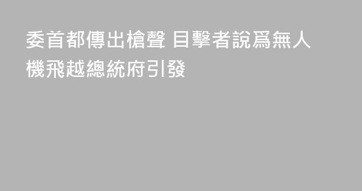 委首都傳出槍聲 目擊者說爲無人機飛越總統府引發