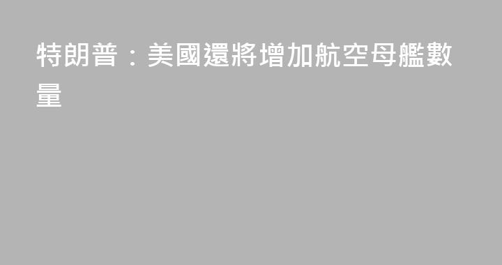 特朗普：美國還將增加航空母艦數量
