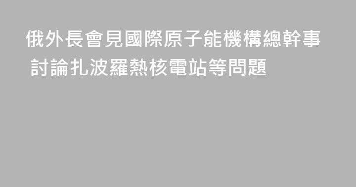俄外長會見國際原子能機構總幹事 討論扎波羅熱核電站等問題