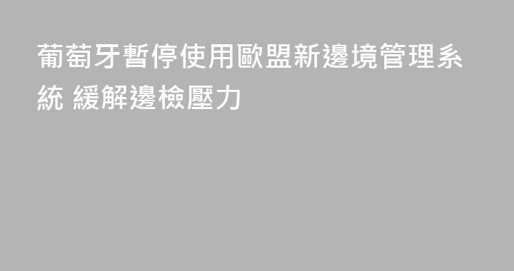 葡萄牙暫停使用歐盟新邊境管理系統 緩解邊檢壓力