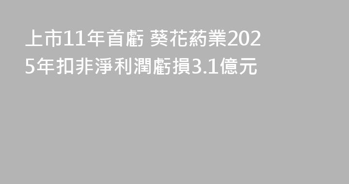 上市11年首虧 葵花葯業2025年扣非淨利潤虧損3.1億元