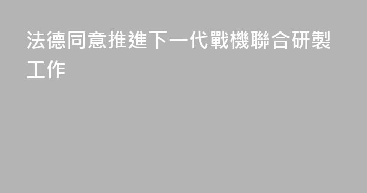 法德同意推進下一代戰機聯合研製工作