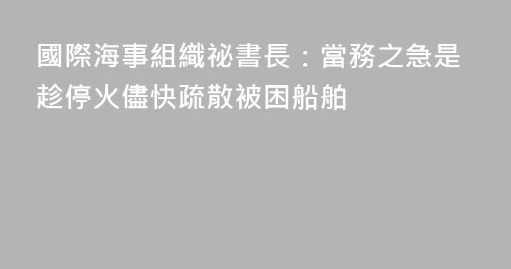 國際海事組織祕書長：當務之急是趁停火儘快疏散被困船舶