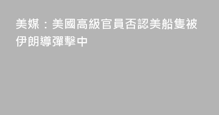 美媒：美國高級官員否認美船隻被伊朗導彈擊中