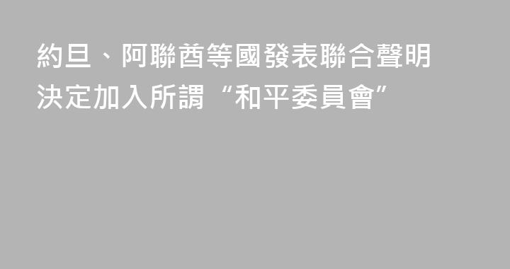 約旦、阿聯酋等國發表聯合聲明 決定加入所謂“和平委員會”