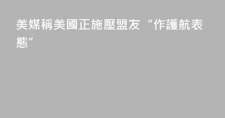 美媒稱美國正施壓盟友“作護航表態”
